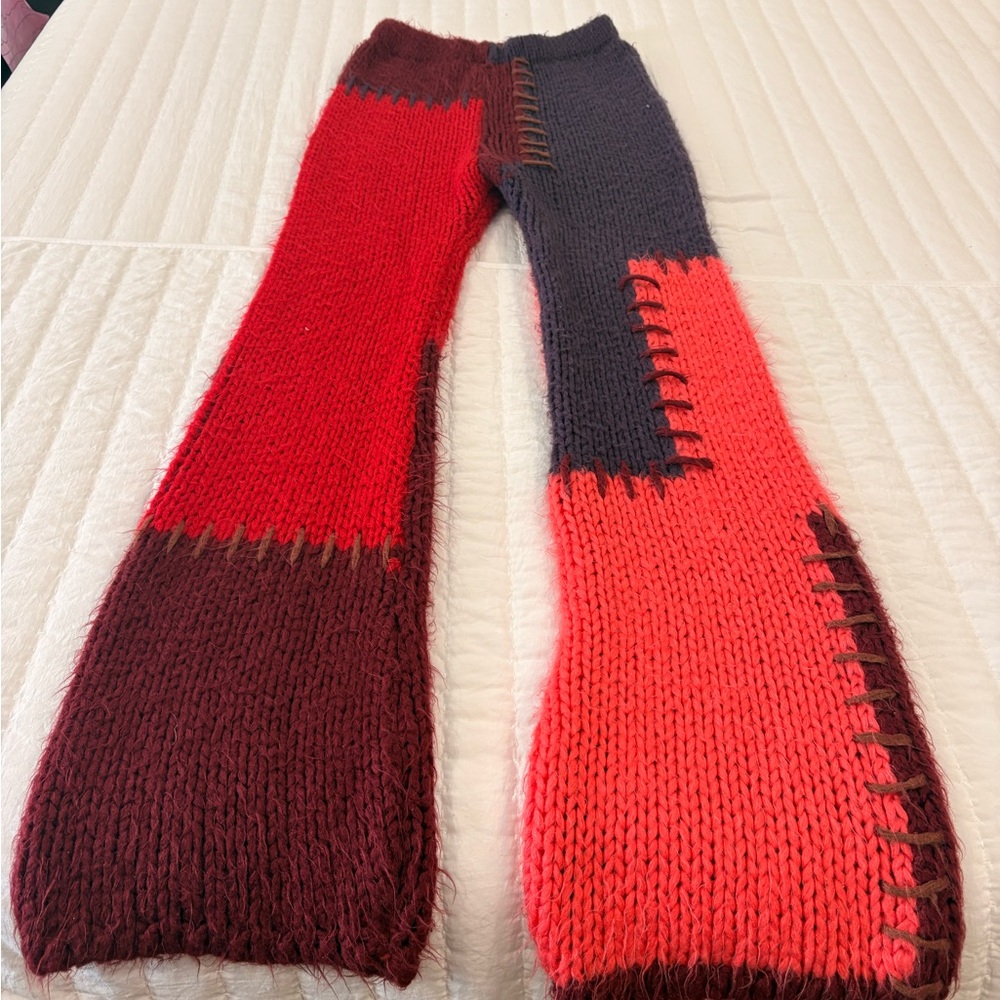 Colorblock Patchwork Knit Pants